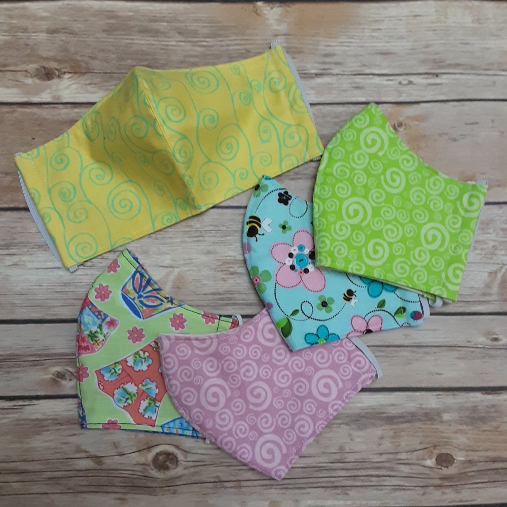 5 girls face mask, face covering size ages 7-12